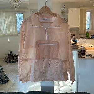 Columbia pink wind breaker, size medium